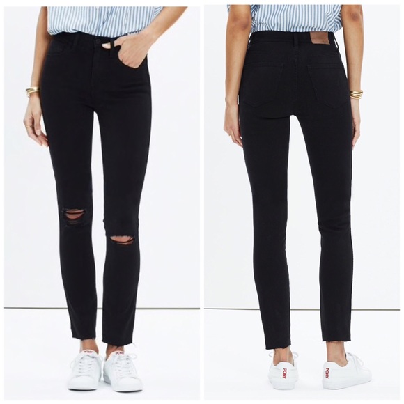 Madewell Denim - Madewell 10” High Riser Skinny Black Jeans, 30